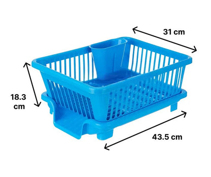 Smart Dish Drying Rack with Quick Drainage & Cutlery Holder