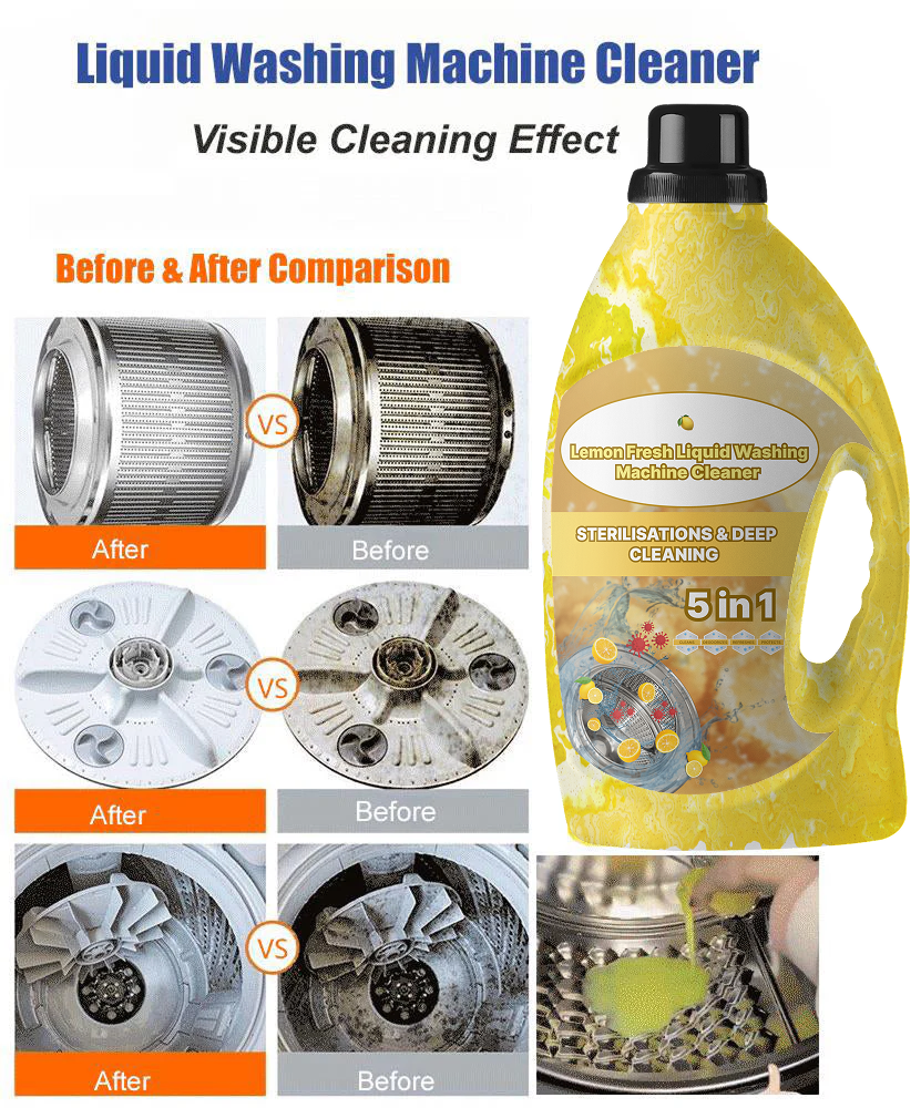 🍋 Lemon Fresh Liquid Washing Machine Cleaner (Buy 1 Get 3 Free 😍)